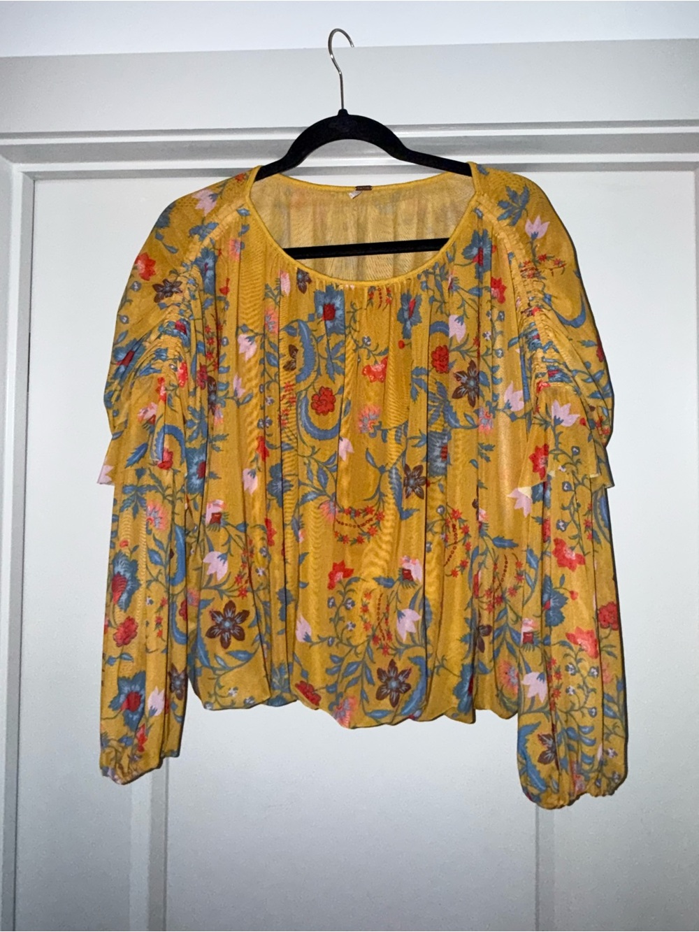 Free People Wildflower Honey Mesh Top